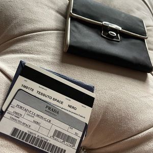 Black Prada authentic trifold wallet